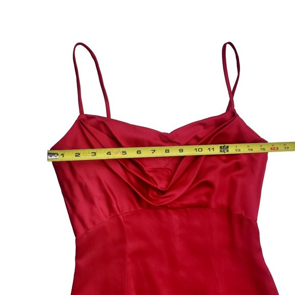 NWT Vintage Watters and Watters Red Satin Formal Maxi Dress Size 2 - Picture 8 of 13